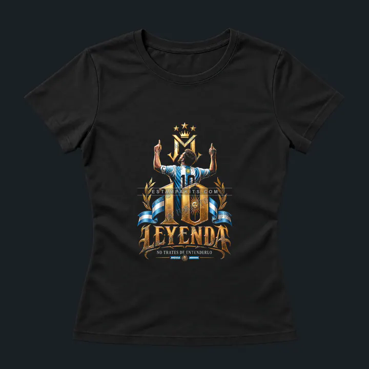 Messi · Leyenda: simulación sobre remera entallada